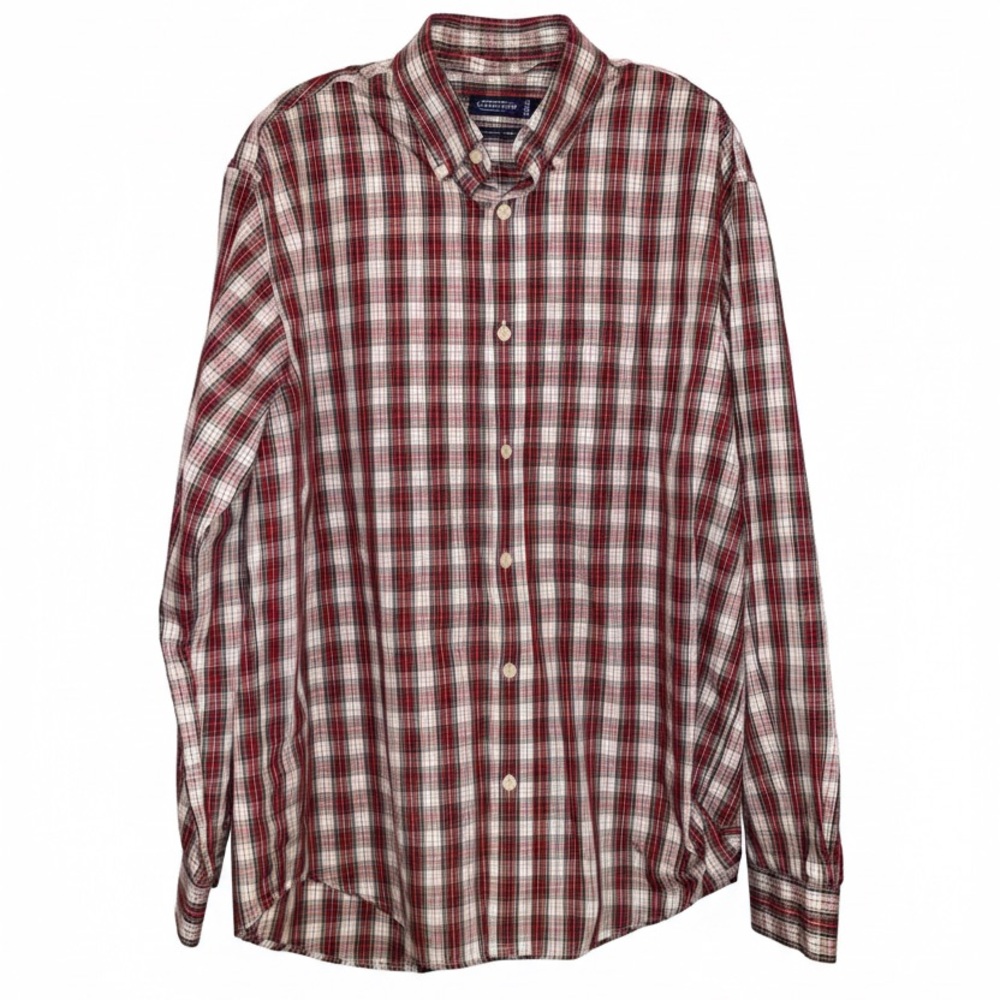 Consensus Large Plaid Polyester Cotton Button Down Shirt